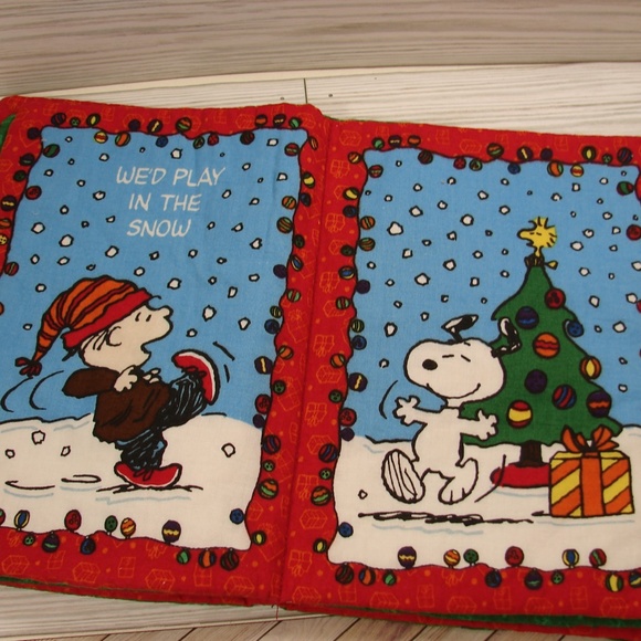 Soft Holiday Fabric Snoopy I Want A Dog For Christmas Book Children's Gift - Picture 5 of 6